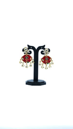 Load image into Gallery viewer, Handcrafted Kundan Earrings with Multi-Stone Detailing