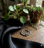 Load image into Gallery viewer, Oxidized Silver Septum Nose Ring – Boho Tribal Statement Nose Jewelry