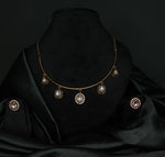 Load image into Gallery viewer, Hasli Radiant Green and Kundan Studded Golden Necklace Set!