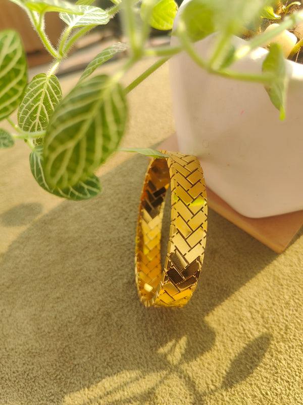 Adrika Interlock Stainless Steel Bangle – Anti-Tarnish Statement Bracelet for Women