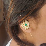 Load image into Gallery viewer, Lotus Design German Silver Earcuff | Oxidised Statement Ear Jewellery