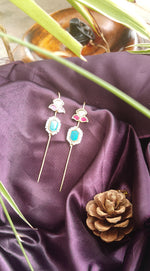 Load image into Gallery viewer, Kundan Earcuffs with Turquoise &amp; Pink Stones
