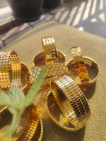 Load image into Gallery viewer, Adrika Gold Finish Stainless Steel Bangle – Anti-Tarnish Statement Bracelet for Women
