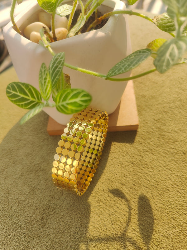 Adrika Scale Stainless Steel Bangle – Anti-Tarnish Statement Bracelet for Women