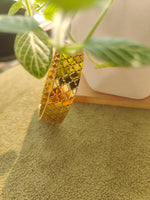 Load image into Gallery viewer, Adrika Pattern Stainless Steel Bangle – Anti-Tarnish Statement Bracelet for Women
