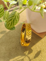 Load image into Gallery viewer, Adrika Gold Finish Stainless Steel Bangle – Anti-Tarnish Statement Bracelet for Women
