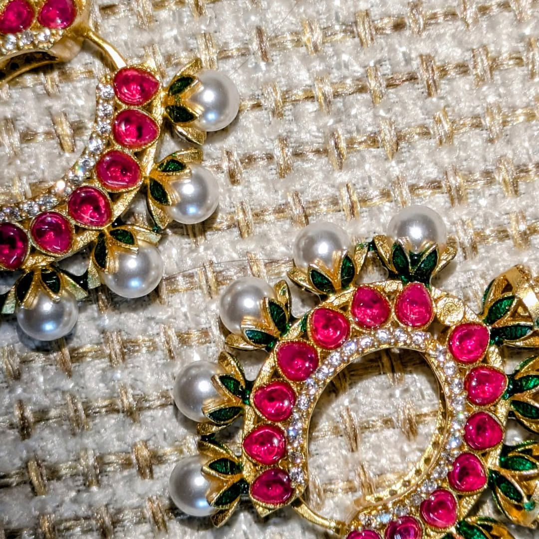 Nayantara Kundan Hoop Earrings