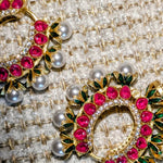 Load image into Gallery viewer, Nayantara Kundan Hoop Earrings
