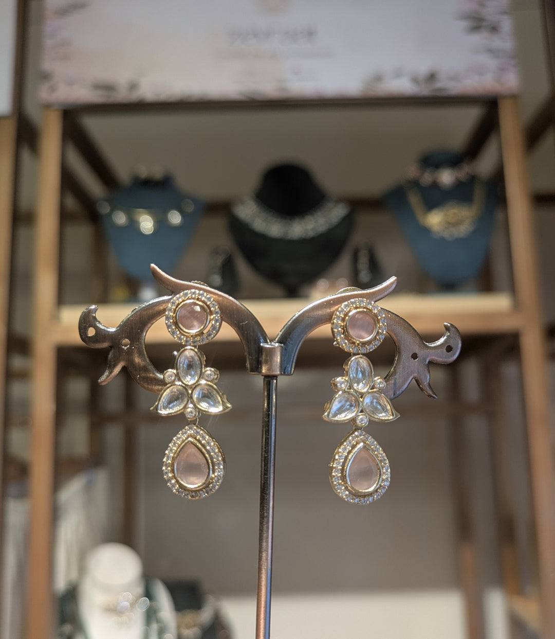 Traditional Kundan Earrings with Pearl Accents