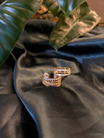 Load image into Gallery viewer, Elegant CZ Studded Brass Hoop Earrings
