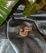 Load image into Gallery viewer, Elegant CZ Studded Brass Hoop Earrings
