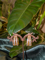Load image into Gallery viewer, Elegant CZ Studded Brass Hoop Earrings
