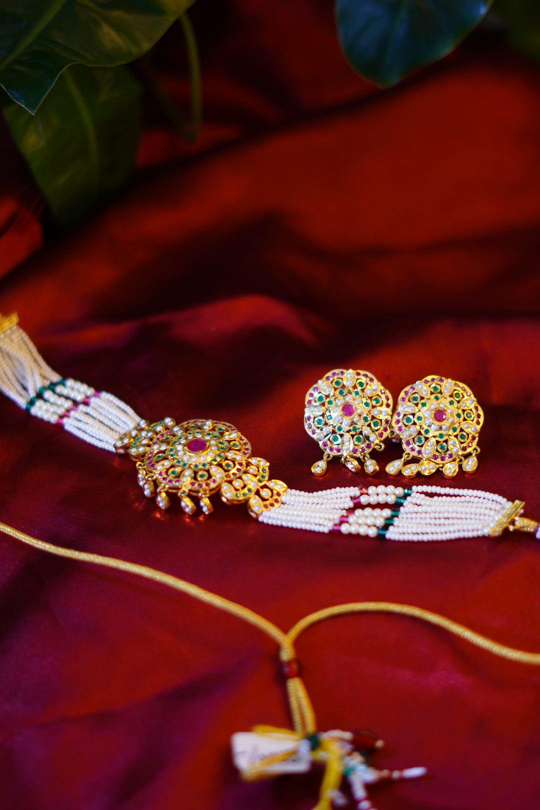 Rani Padmini Jadau-Style Pearl Choker Set