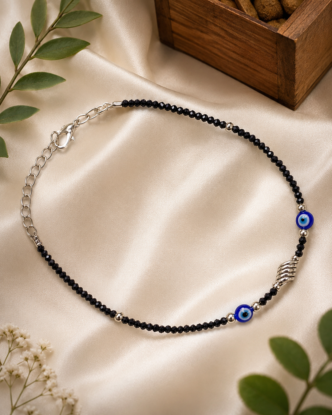 oxidized_silver_evil_eye_anklet_with_black_faceted_crystal_beads_silver_accent_beads_spiral_silver_charmcbbc